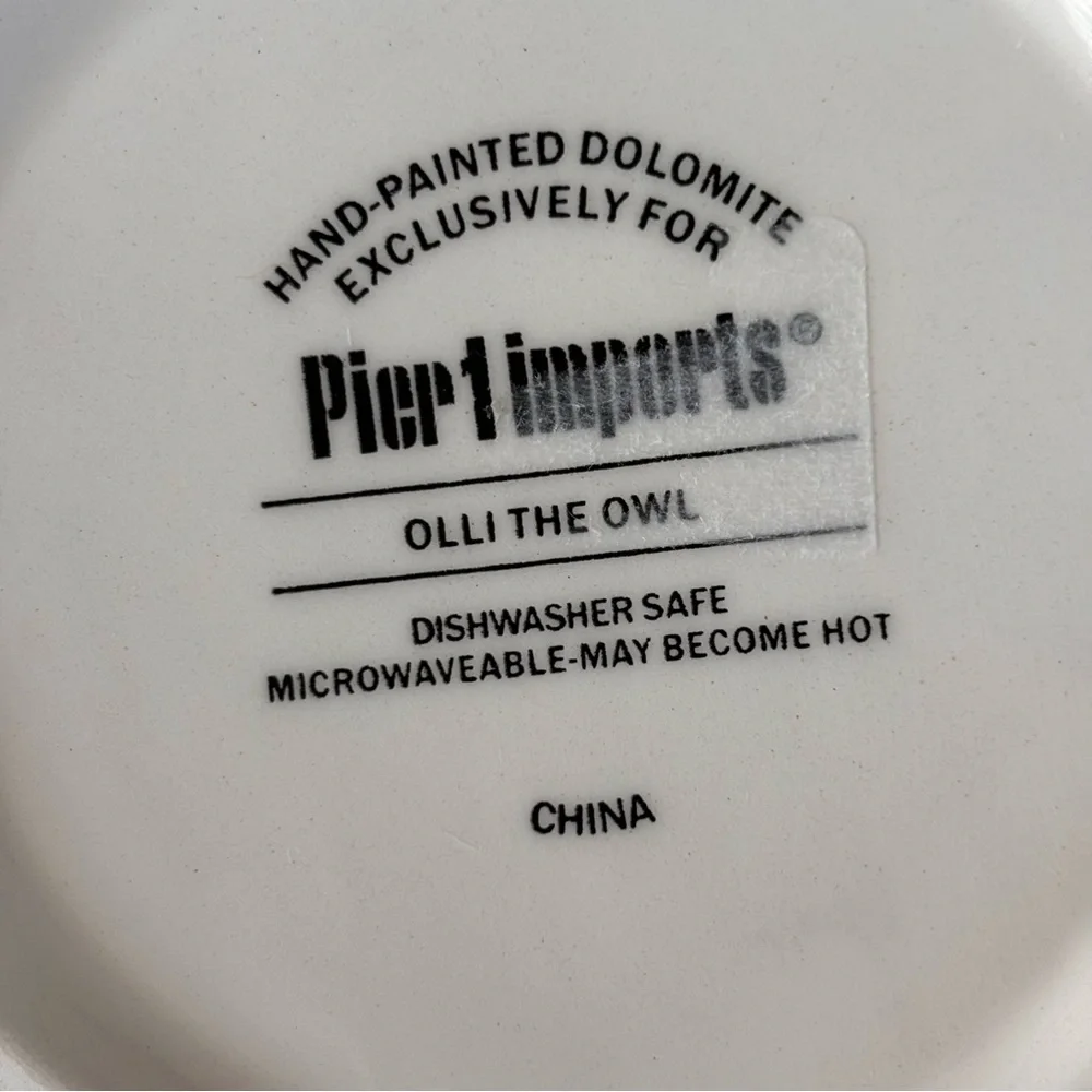 Pier 1 Imports Olli The Owl Ceramic Mug Large Painted 16 oz.
